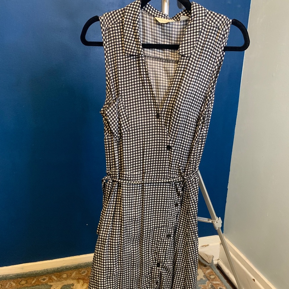 11-1-Thylo ANTHROPOLOGIE Wrap Front Checker Dress